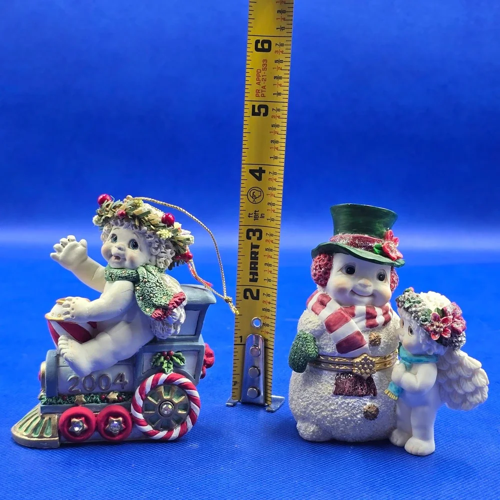 Dreamsicles Angel Express 2004 Ornament & Jolly Snowman Hinged Trinket Box Set